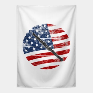 Oboe USA Flag Oboist Woodwind Musician 4th July Tapestry