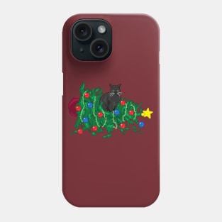 Cat Hates Your Tree - black Phone Case