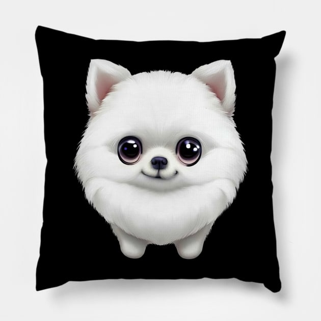 Pomeranian Cuteness Overload Pillow by Art By Mojo