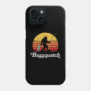 Bassquatch Funny Bigfoot Fishing Outdoor Retro Phone Case