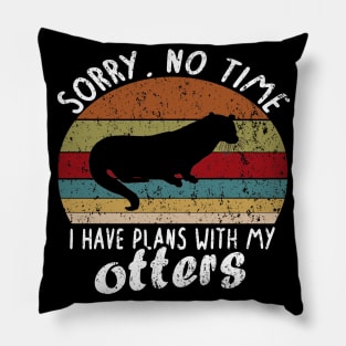 No time plans with otter animal giant otter motif Pillow