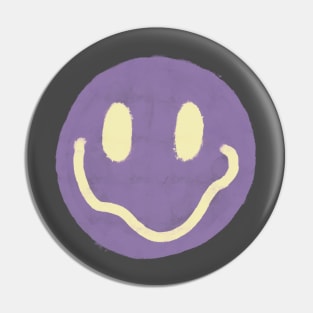 Purple and Yellow Smiley Face Pin