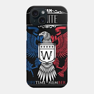 Team White Lifetime Member, White Name, White Middle Name Phone Case