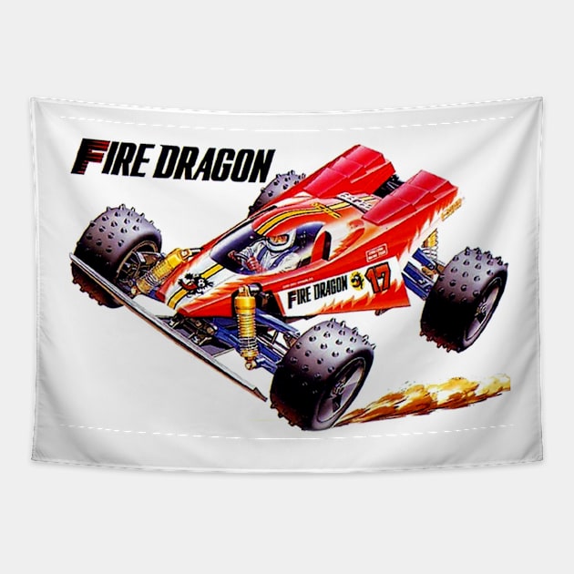 Classic Radio Controlled Race Car - Fire Dragon Tapestry by Starbase79