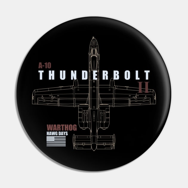 A-10 Thunderbolt II - Warthog Pin by TCP