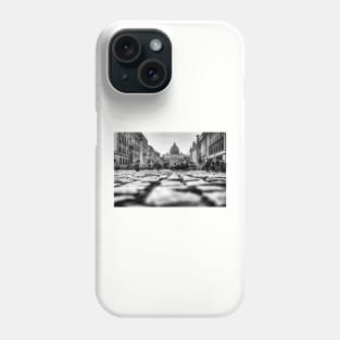 Sistine Chapel Rome, Worms Eye View Black And White Phone Case