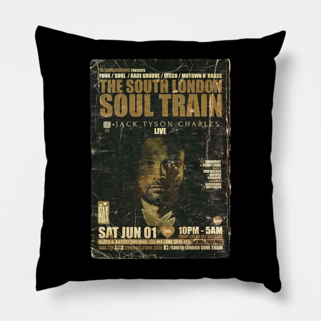 POSTER TOUR - SOUL TRAIN THE SOUTH LONDON 95 Pillow by Promags99