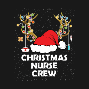 Christmas Nurse Crew Santa Hat Reindeer Merry Christmas gift T-Shirt