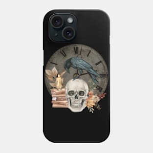 Dark Academia Skull and Crow Phone Case