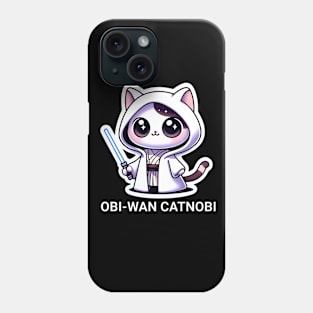 Obi-Wan Catnobi Funny Star Wars Cat Pun May the Fourth be with You Phone Case