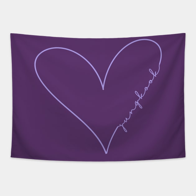 Jungkook of BTS - Purple Heart Tapestry by e s p y