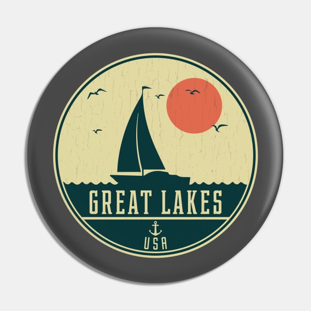 Great Lakes Sailing Design Pin by dk08