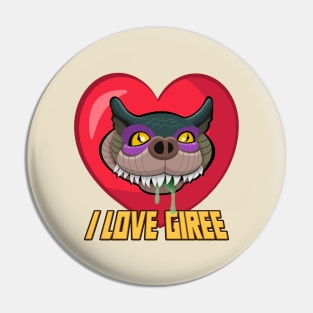 I Love Giree - Red & Yellow Pin