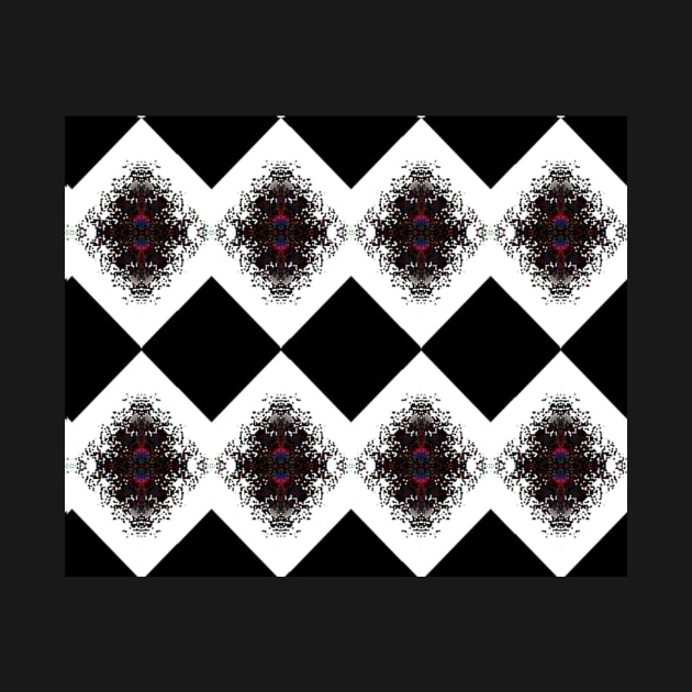 Black Diamond and Rose Pattern by ArtistsQuest