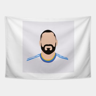 Karim Benzema Minimalistic Face Art Tapestry