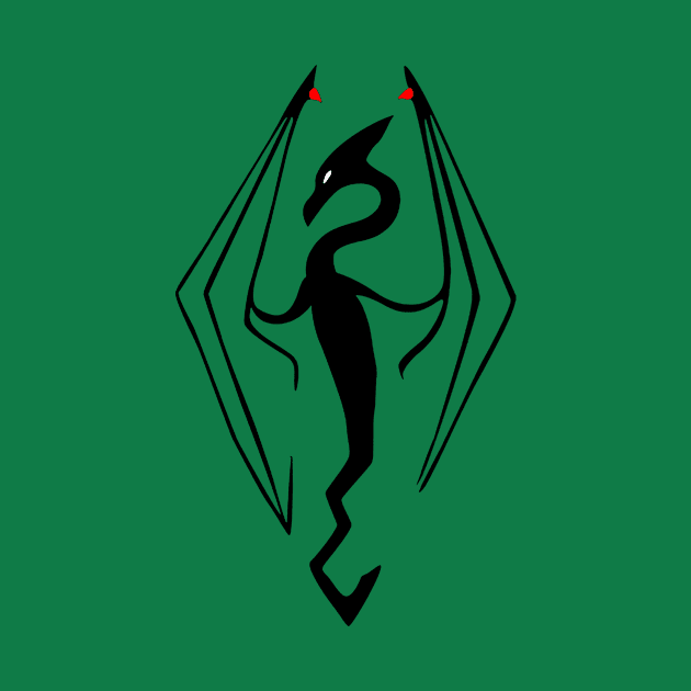 Skyrim Dragon Video Game Logo by kinu