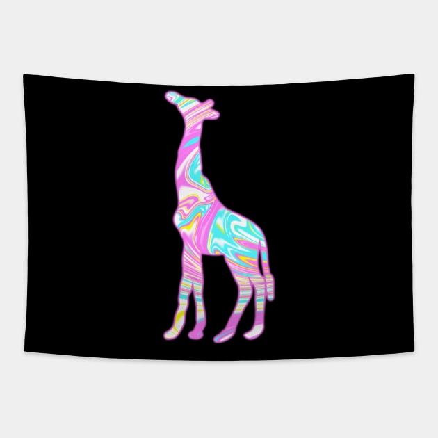 PSYCHEDELIC GIRAFFE Tapestry by SquareClub