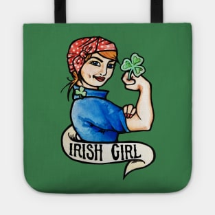 Irish Girl Redhead Rosie the Riveter Tote