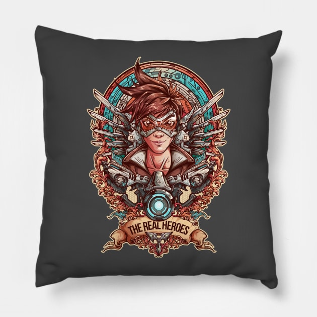 The Real Heroes Pillow by jml2art