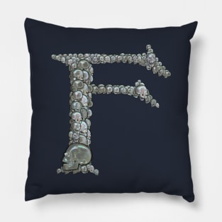 Tahitian Pearl Skull Monogram F Pillow