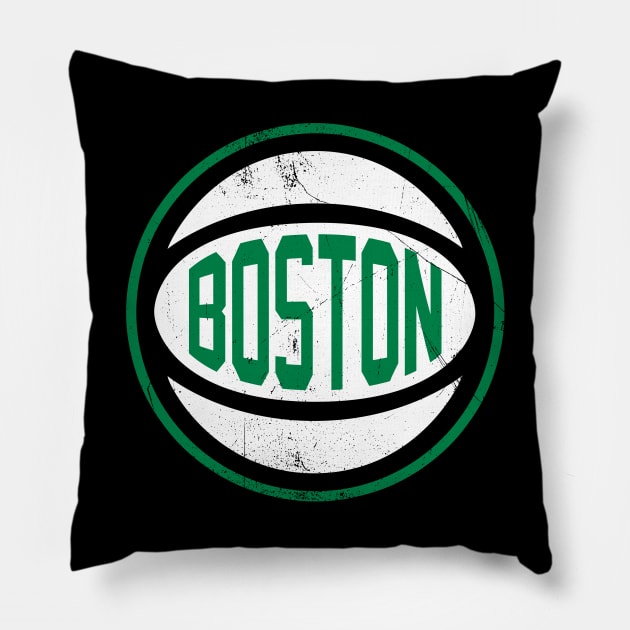 Boston Retro Ball - Black Pillow by KFig21