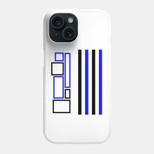 Black And Blue Lines And Squares Phone Case