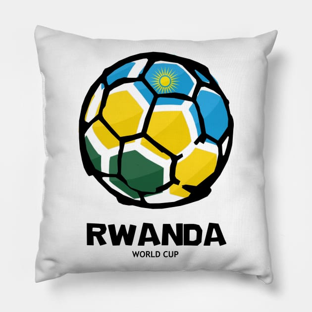Rwanda Football Country Flag Pillow by KewaleeTee