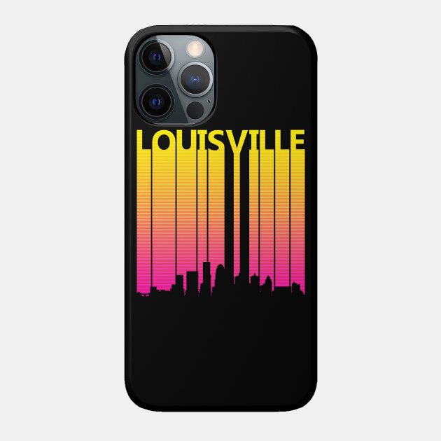 Retro 1980s Louisville Skyline Silhouette - Louisville - Phone Case