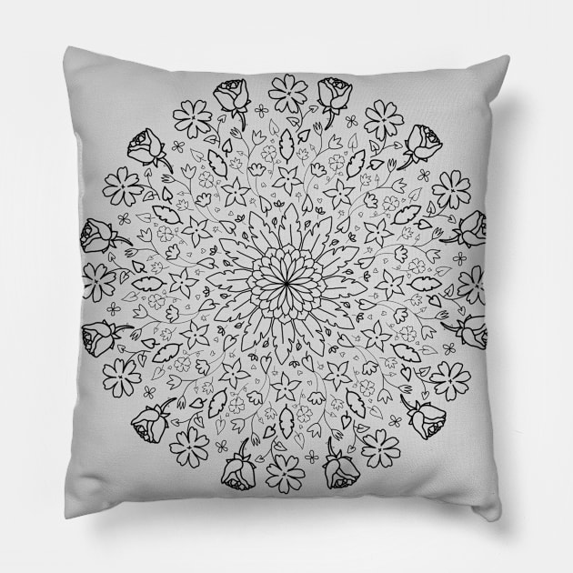 FLORAL MANDALA Pillow by SianPosy