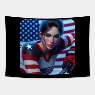 American Woman Ice Hockey Player #2 Tapestry