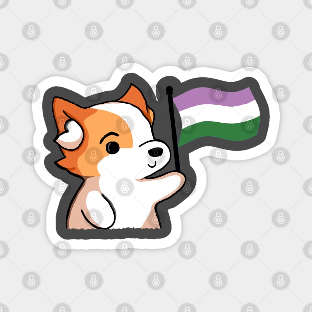 Genderqueer Pride - Corgi Version Magnet by Forsakendusk