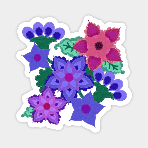 Floral Applique Felt Motif Magnet by CheriesArt