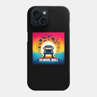 Silhouette Of A School Bus, School Roll Phone Case