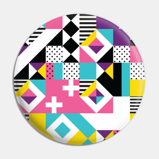 Colorful Abstract Geometric Modern Pattern Pin