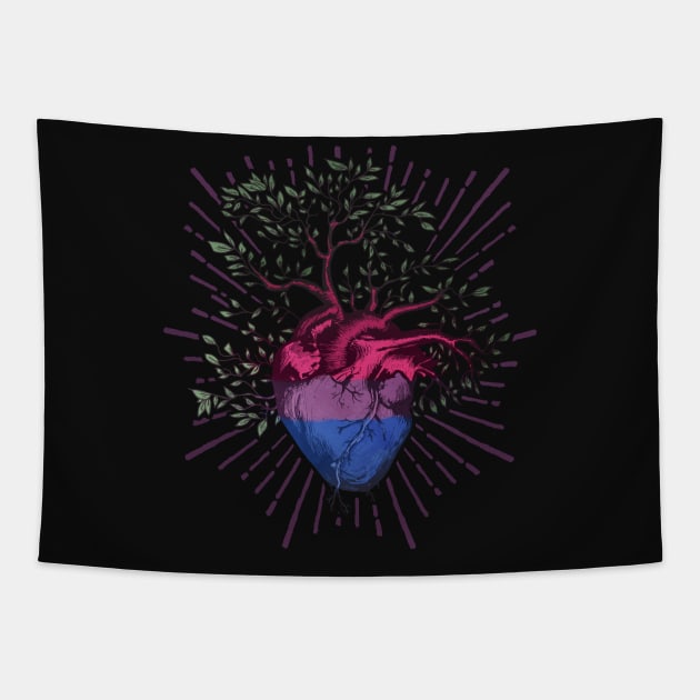 Bisexual Heart Tree of Life Tapestry by Psitta