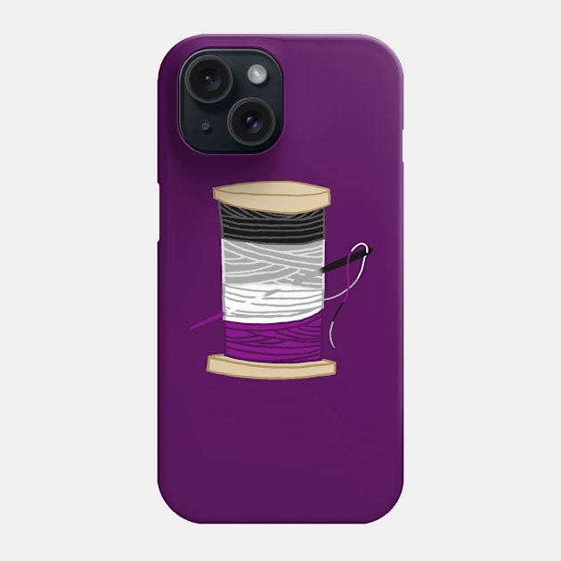 Thread Spool of Asexual Pride Flag Ocean Wave Phone Case by Mochabonk