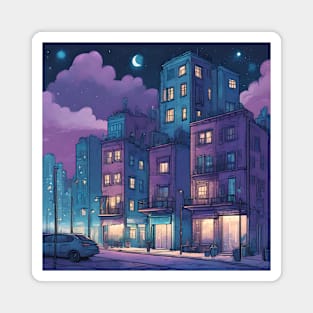 Starry Purple Night Life Magnet