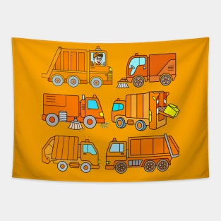 Trash Trucks Rubbish Collection for Kids Tapestry