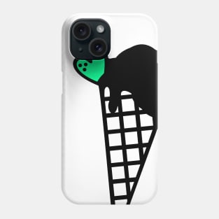 Snow Cone Icecream Black with Mint Phone Case