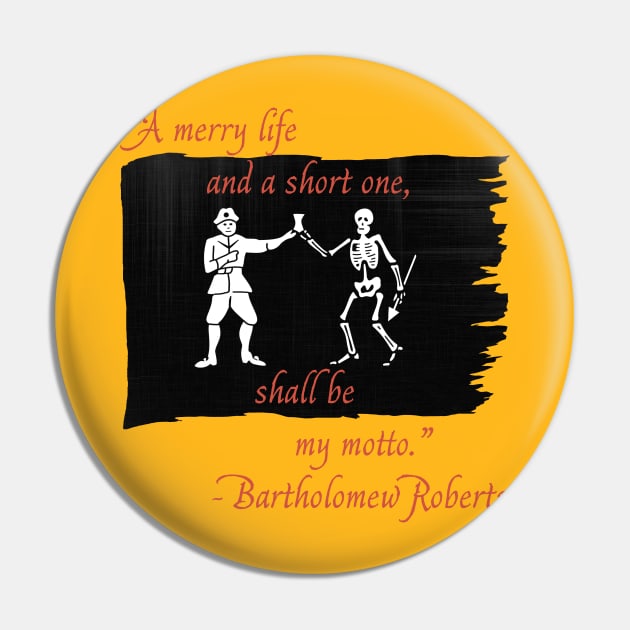 Bartholomew Roberts Flag Pin by Pr0metheus