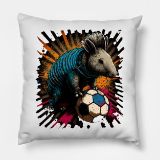 Armadillo Sports Player Soccer Futball Football - Graphiti Art Graphic Trendy Holiday Gift Pillow