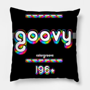 Groovy 1960 ColorGroove Retro-Rainbow-Tube nostalgia (wf) Pillow