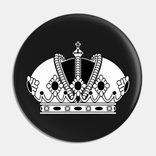 Imperial crown (black and white) Pin