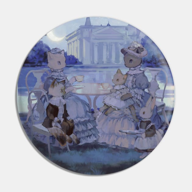 Tea Time on a Moonlit Night Pin by rt0no