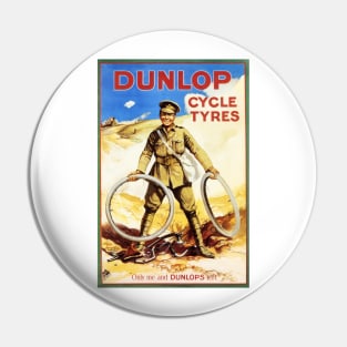 DUNLOP CYCLE TYRES c1914 "Only me and Dunlops left" Vintage Bicycle Advertisement Pin