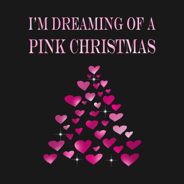 I am dreaming of a Pink Christmas funny heart Christmas tree by Artstastic