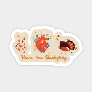 Peace love Thanksgiving Turkey Happy pattern Magnet