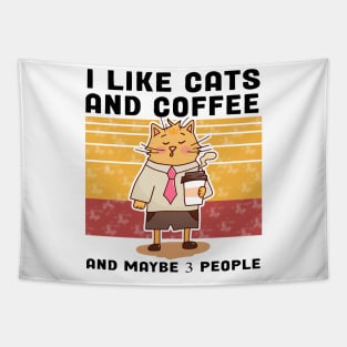 I Like Cats And Coffee Tapestry