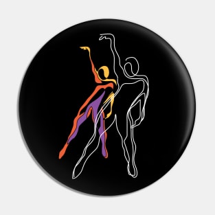 Abstract Creative Colorful Dancers Pin