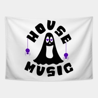 HOUSE MUSIC - Halloween Vibes (Black/Purple) Tapestry